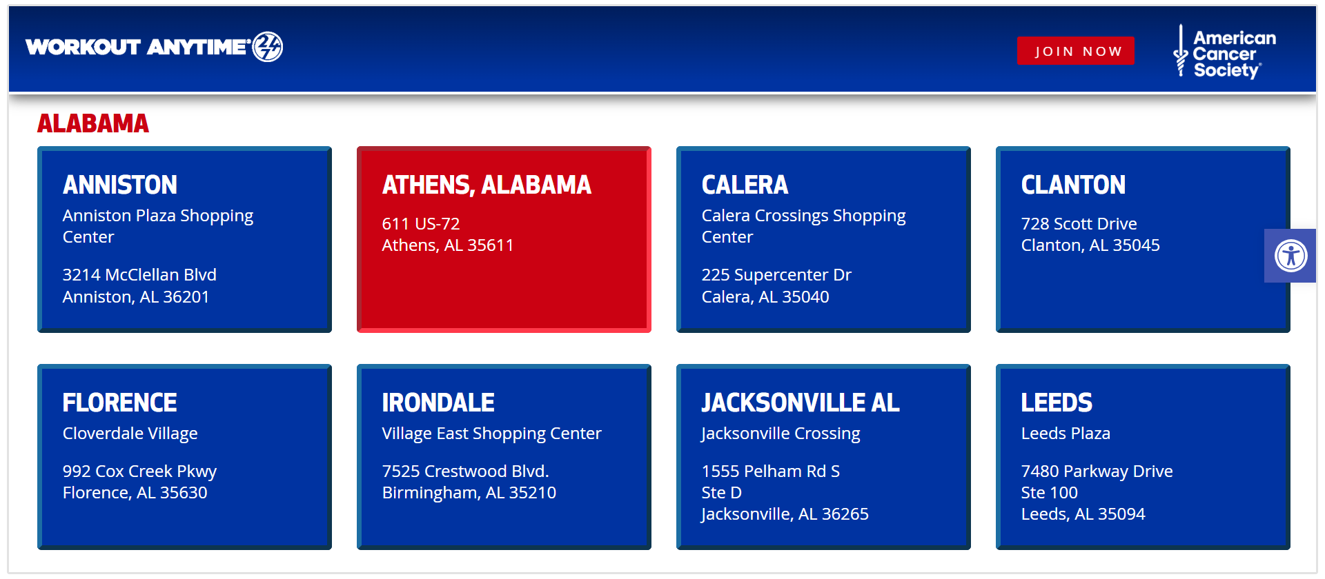 Example of location pages